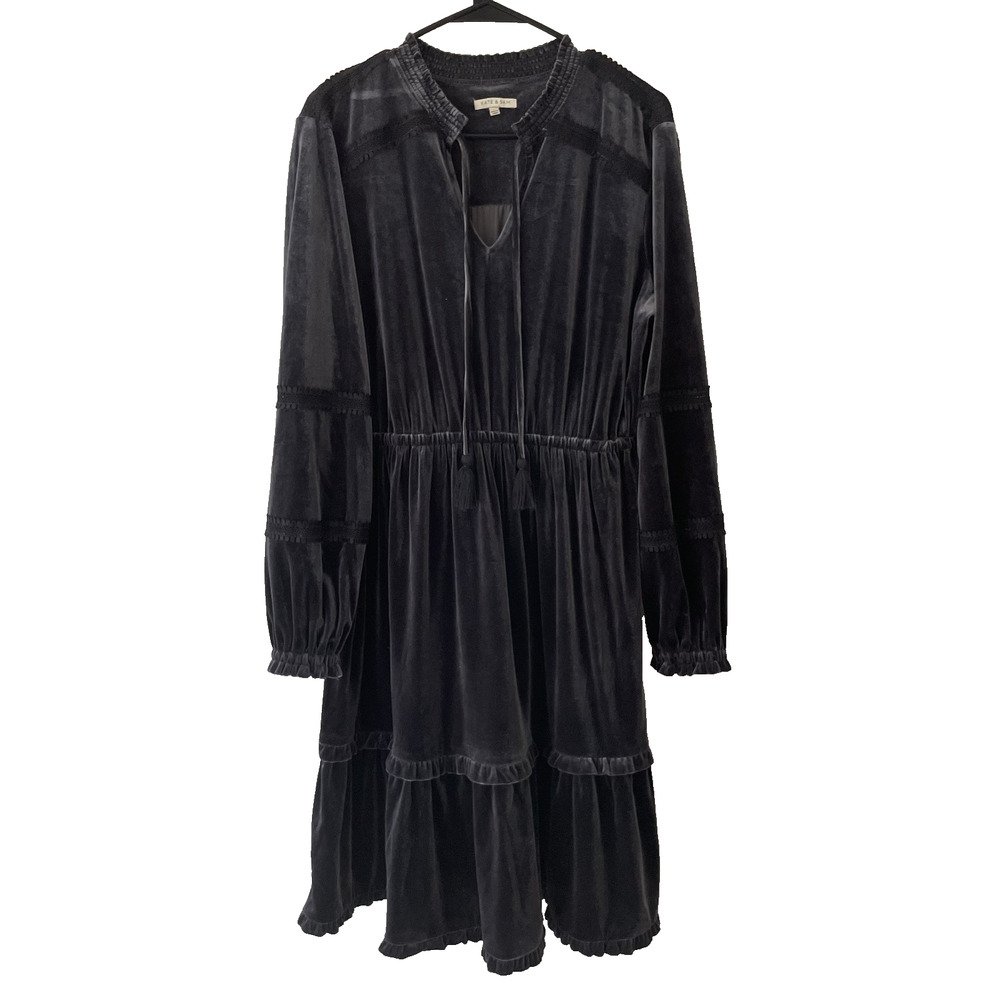 Silver Gray Velvet Maxi Dress Vamp Whimsigoth Witchy‎ Boho Gothic Cottagecore L